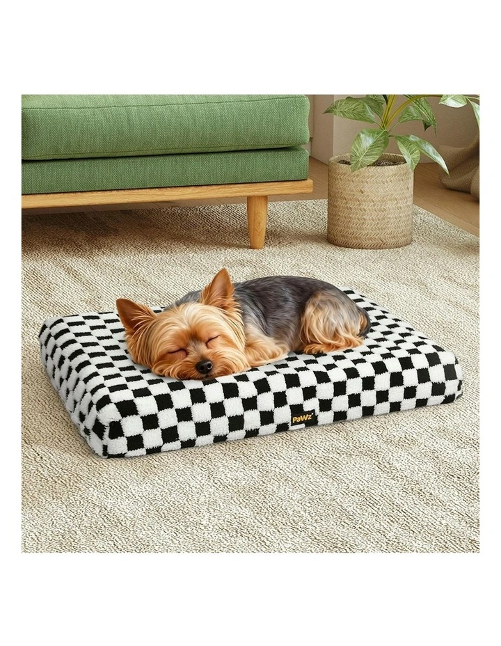 Orthopedic Dog Bed Memory Foam Dog Mattress Square Checkerboard Pet Mat XXL in Black image 7
