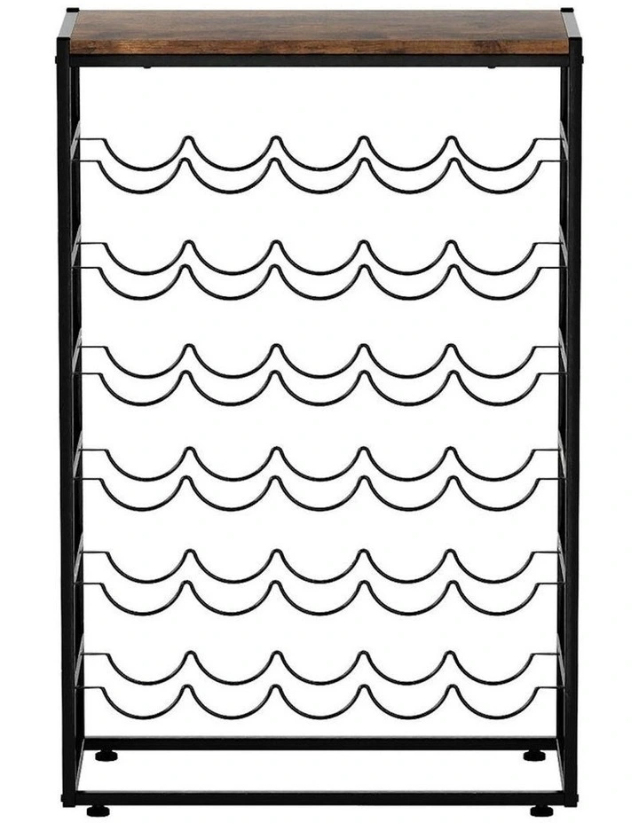 30 Bottles Free Standing Floor Wooden Top 6 Tiers Wine Rack in Multi image 2