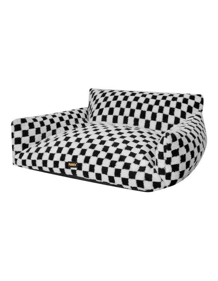 Pet Bed Soft Plush Checkered Dog Bed Washable Cat Bed Removable Cover XL in Multi image 1
