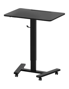 Mobile Standing Desk Adjustable Height Table Laptop Rolling Desk Wheels in Black