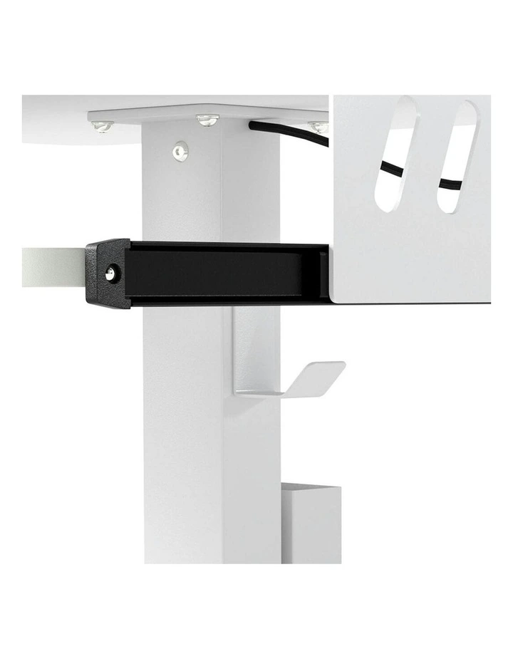 Mobile Standing Desk Adjustable Height Computer Table Keyboard Tray in White image 4