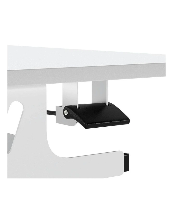 Mobile Standing Desk Adjustable Height Computer Table Keyboard Tray in White image 5