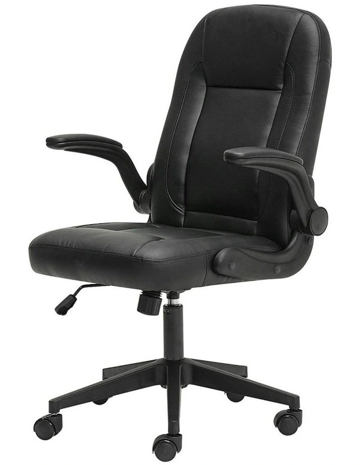 PU Leather Seat Adjustable Height Computer Work Executive Office Chair in Black image 1
