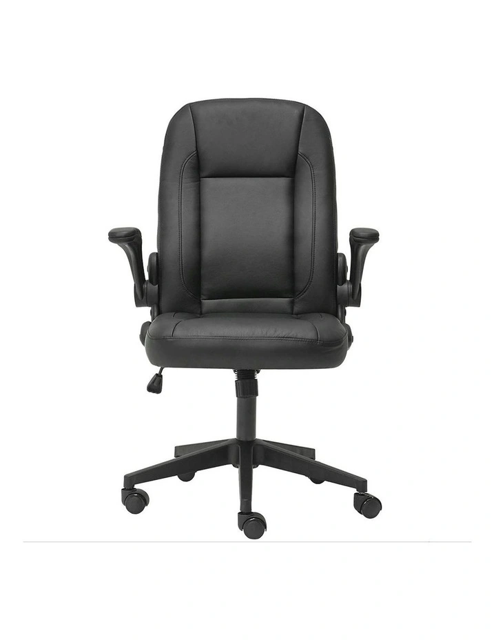 PU Leather Seat Adjustable Height Computer Work Executive Office Chair in Black image 2