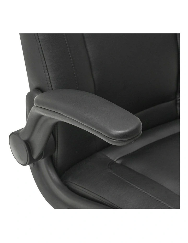 PU Leather Seat Adjustable Height Computer Work Executive Office Chair in Black image 4