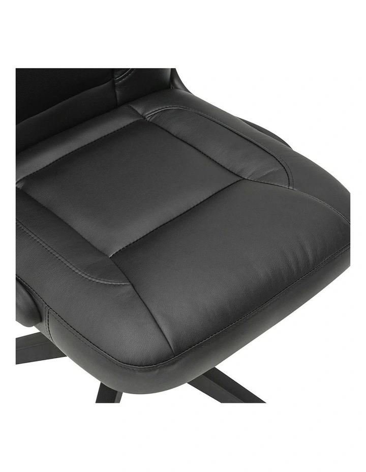 PU Leather Seat Adjustable Height Computer Work Executive Office Chair in Black image 6