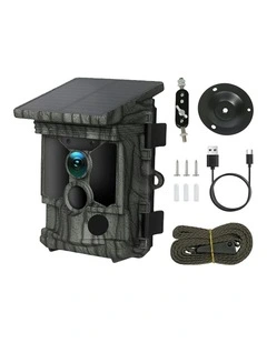 Card Night Vision Solar Trail Camera 4K 112MP Hunting Game Cam Wifi 32GB in Camouflage