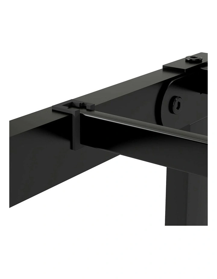 Double Bed Frame Metal Base Platform Headboard Heavy Duty Mass Storage in Black image 5