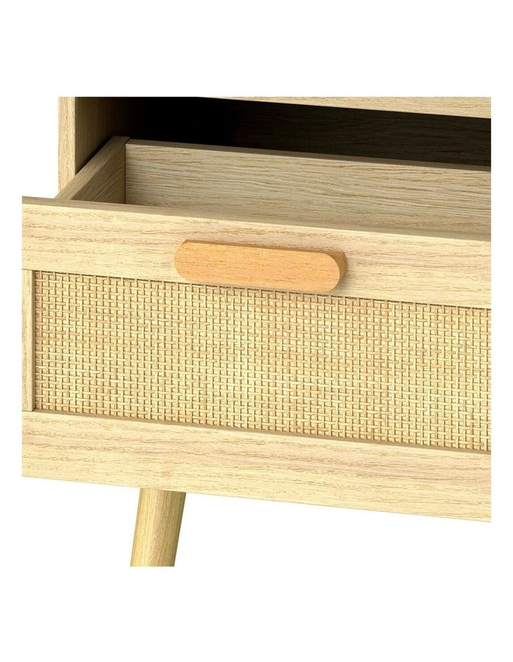 Wooden Bedside Tables Set in Beige image 4