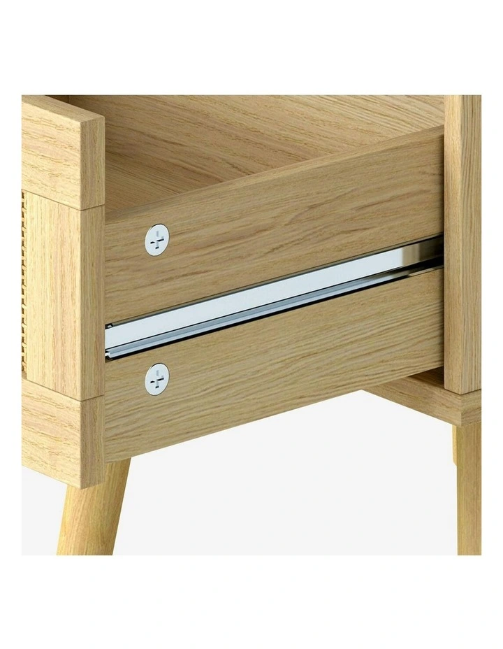 Wooden Bedside Tables Set in Beige image 5