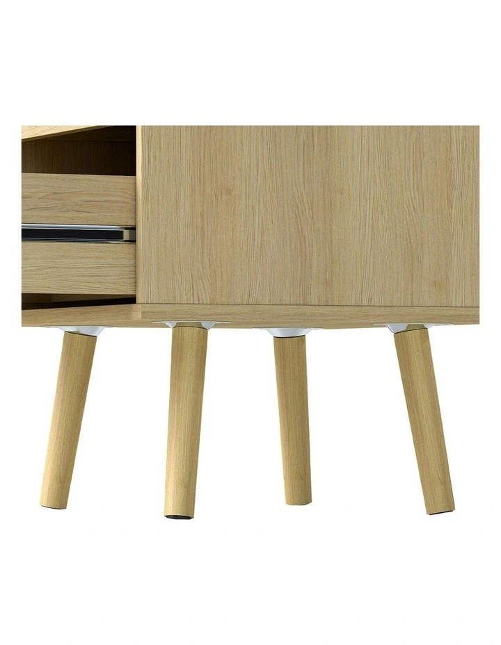 Wooden Bedside Tables Set in Beige image 6
