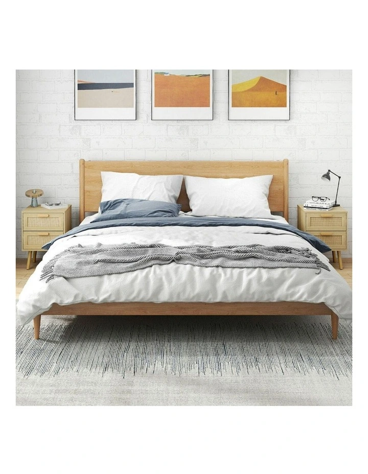 Wooden Bedside Tables Set in Beige image 7