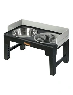 Elevated Pet Feeder 6 Height Adjustable Raised Food Water Large Dog Bowls in Multi