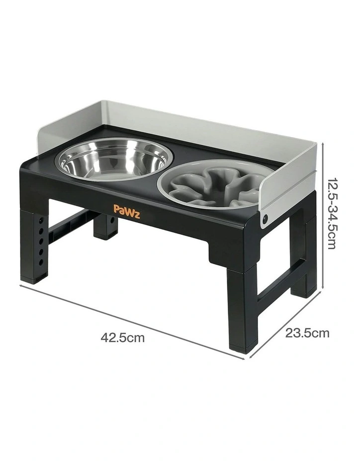 Elevated Pet Feeder 6 Height Adjustable Raised Food Water Large Dog Bowls in Multi image 3