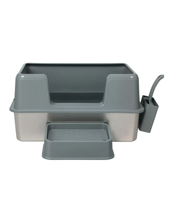 Stainless Steel Pet Litter Box in Grey image 2
