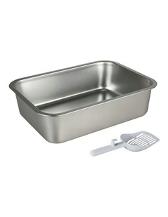 Stainless Steel Litter Box 10cm in Silver