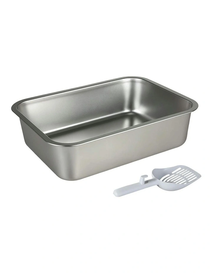 Stainless Steel Litter Box 10cm in Silver image 1