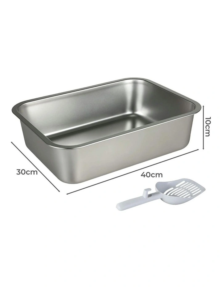 Stainless Steel Litter Box 10cm in Silver image 3