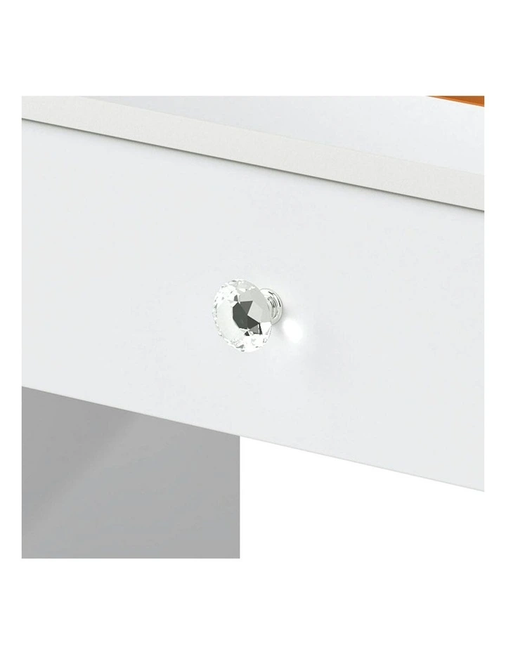 Dressing Table Led Makeup Mirror Stool Set Vanity Desk 5 Storage Drawer in White image 5