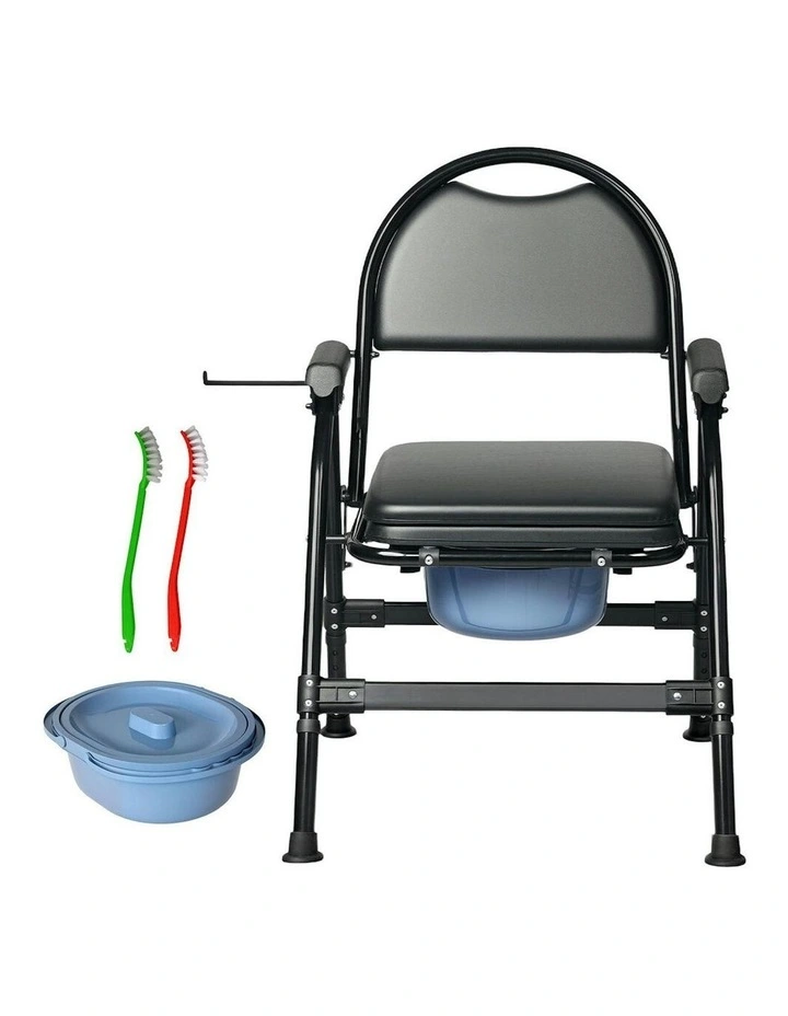 Toilet Commode Chair in Black image 2