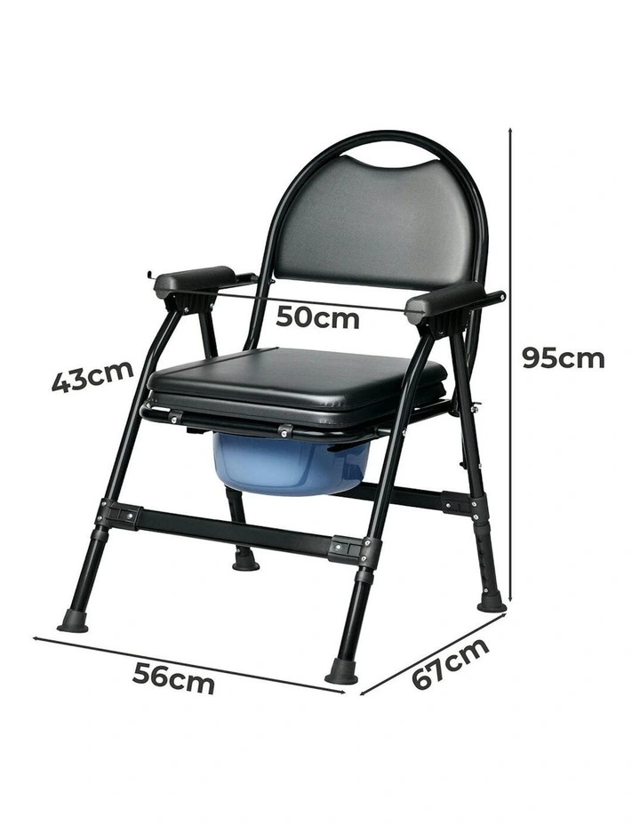 Toilet Commode Chair in Black image 3