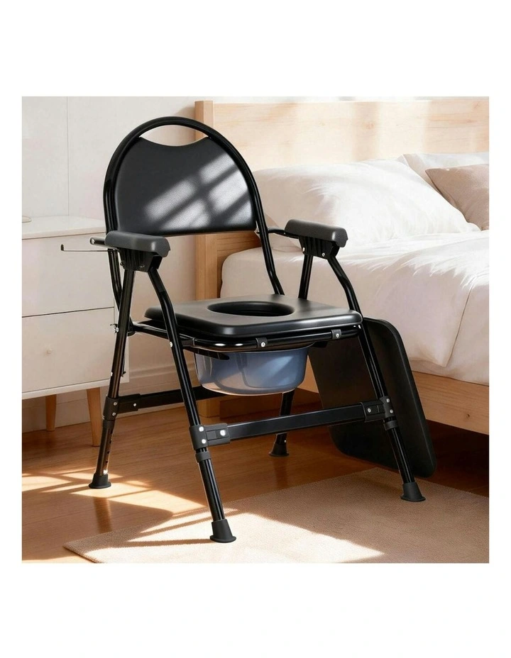 Toilet Commode Chair in Black image 7