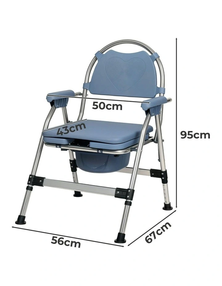 Adjustable Commode Chair in Blue image 3
