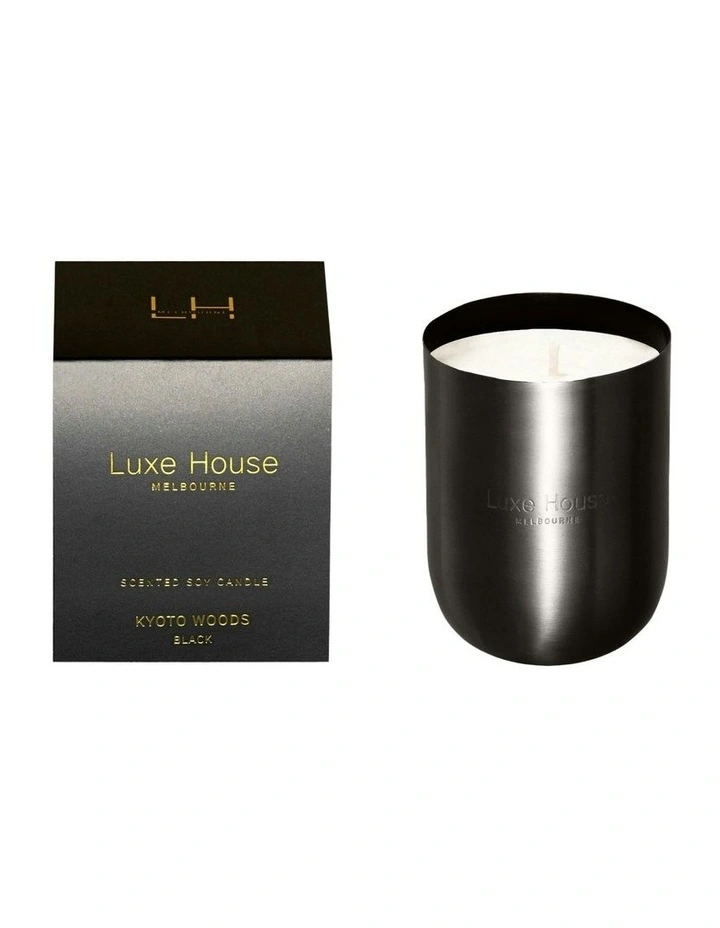 Luxe House Melbourne Kyoto Woods Luxury Midi Candle in Black image 1