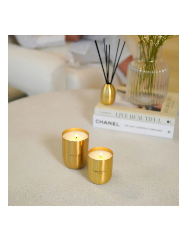 Luxe House Melbourne Mojave Rose Luxury Midi Candle in Gold image 2