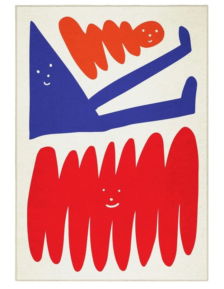 Friends Washable Chenille Rug in Red