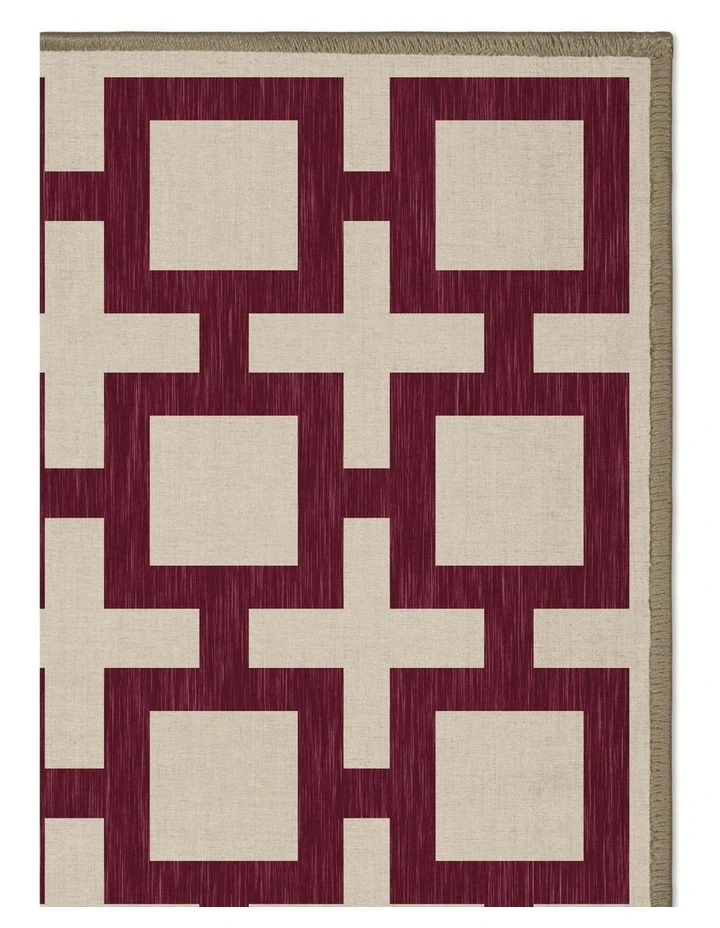 Block Washable Chenille Area Rug in Rouge image 2