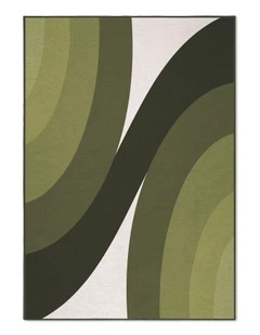Bundle Washable Chenille Area Rug in Olive
