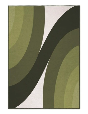 Bundle Washable Chenille Area Rug in Olive