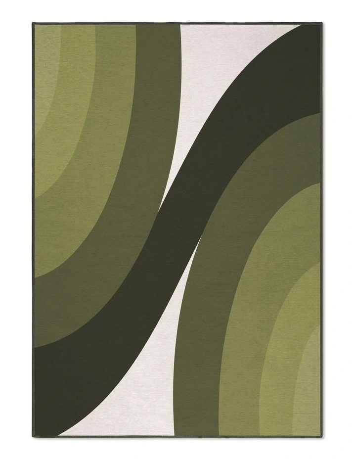 Bundle Washable Chenille Area Rug in Olive image 1