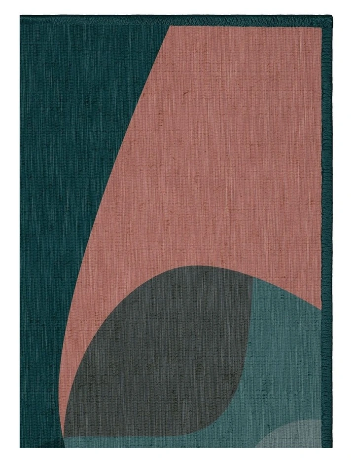 Jug Washable Chenille Area Rug in Teal image 2