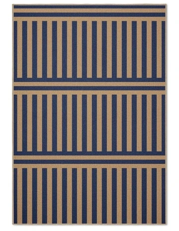 Plinth Royal Washable New Jute Area Rug in Blue