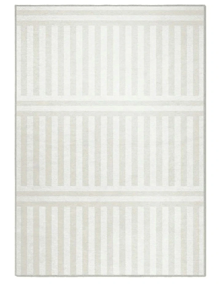 Plinth Washable Chenille Area Rug in Bone image 1