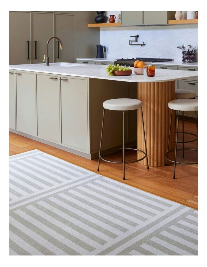 Plinth Washable Chenille Area Rug in Bone image 2