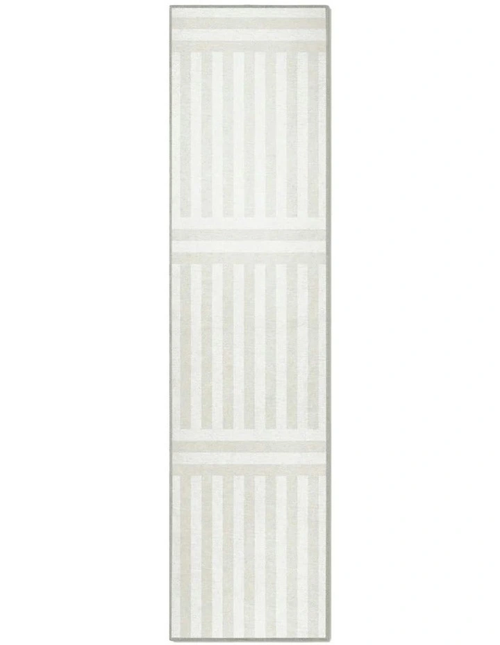 Plinth Washable Chenille Rug Runner in Bone image 1