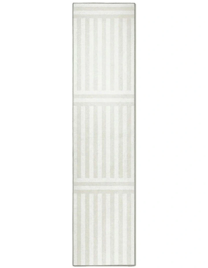 Plinth Washable Chenille Rug Runner in Bone image 4