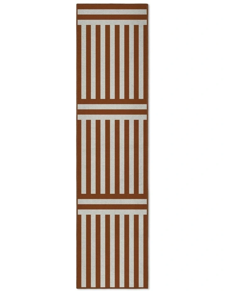 Plinth Chenille Rug Runner in Brown image 1