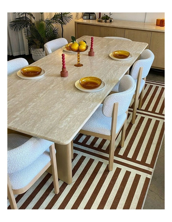 Plinth Chenille Rug Runner in Brown image 2