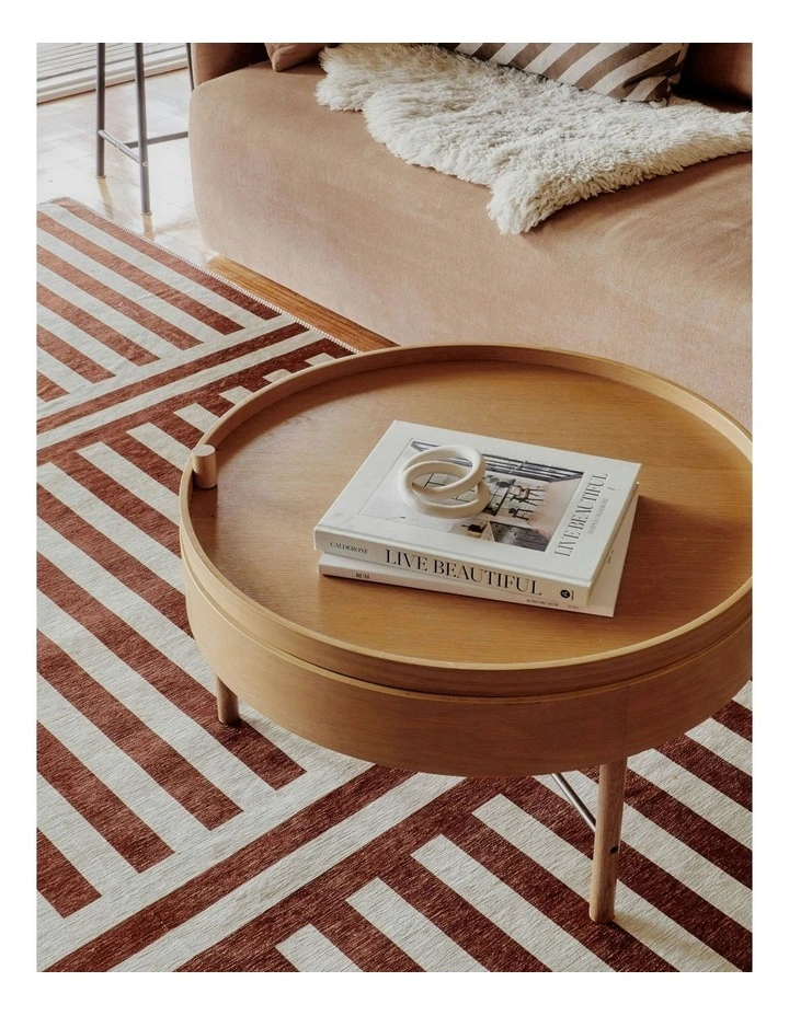 Plinth Chenille Rug Runner in Brown image 3