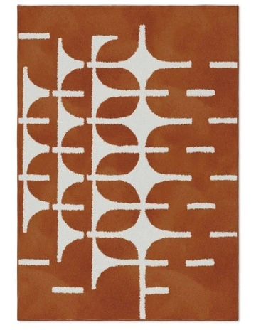Echo Washable Cotton Feel Area Rug in Brown
