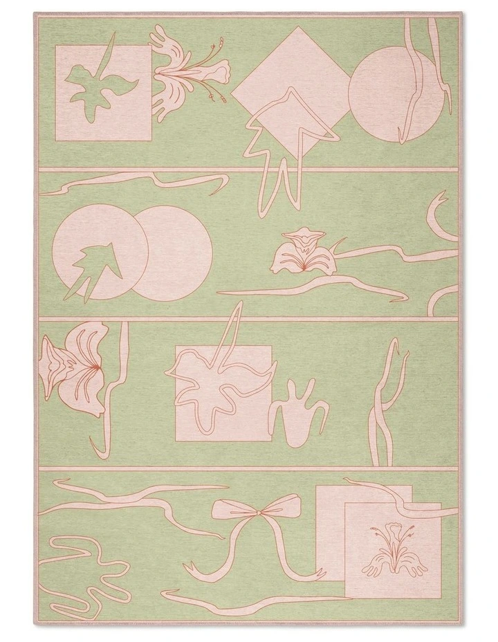 Ethics Washable Chenille Area Rug in Peach image 1