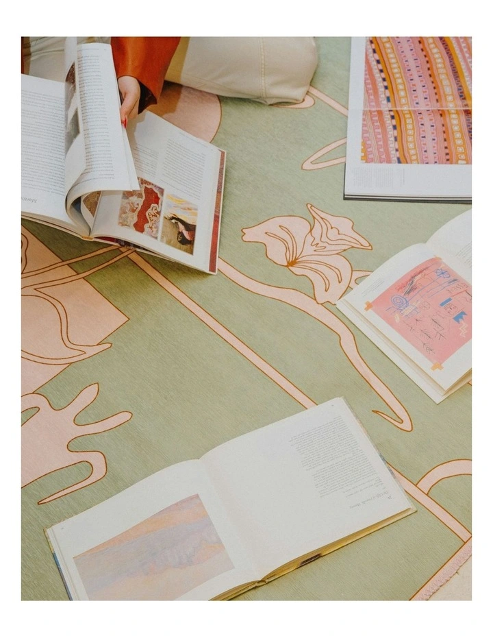 Ethics Washable Chenille Area Rug in Peach image 2