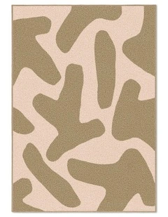 Hedge Washable Cotton Feel Area Rug in Cream