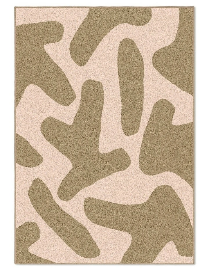 Hedge Washable Cotton Feel Area Rug in Cream image 1