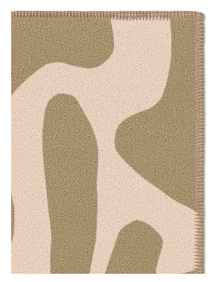 Hedge Washable Cotton Feel Area Rug in Cream image 3