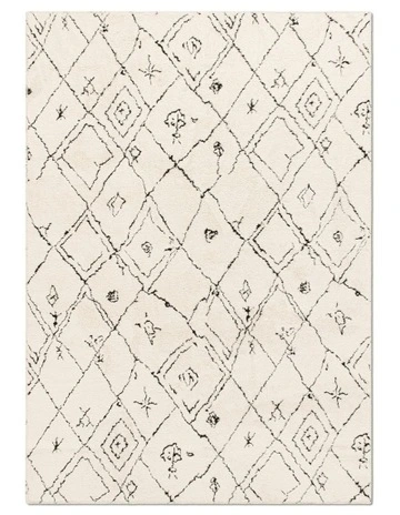 Logic Washable Cotton Feel Area Rug in Cream